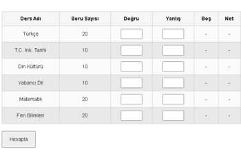 LGS Puan Hesaplama 2026